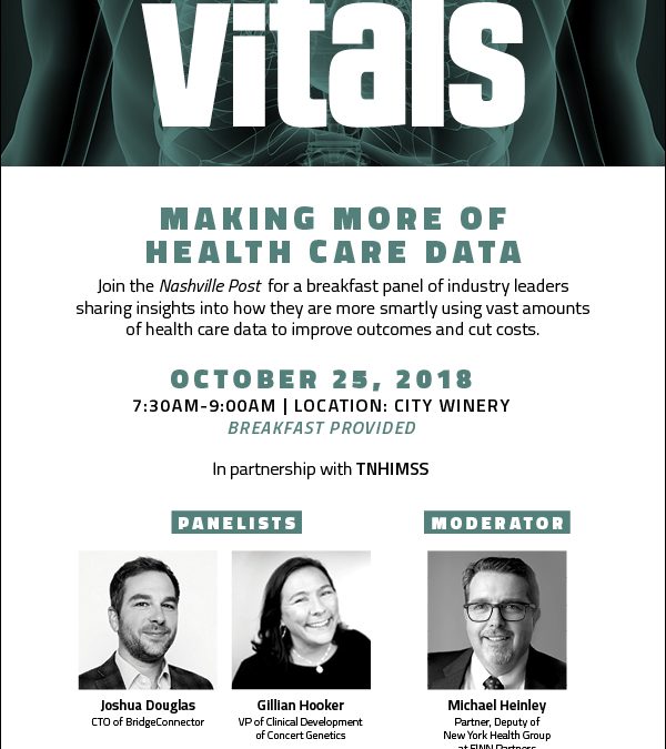 October 25th: Nashville Post Breakfast Panel — Making More of Healthcare Data